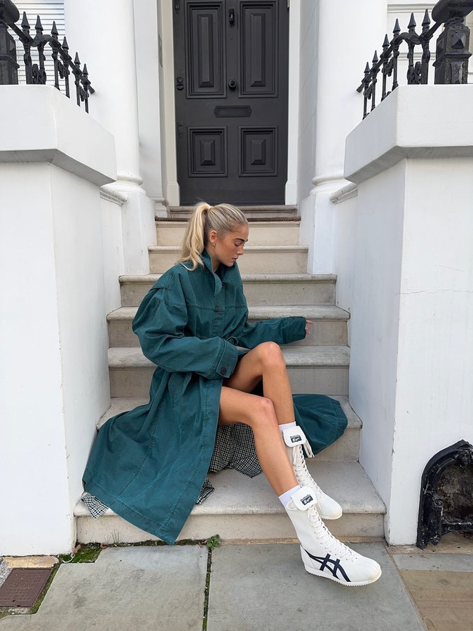 Instagram post by @gracemurrphy for Onitsuka Tiger. Caption reads: Boxing is cool @onitsukatigereurope #onitsukatiger....