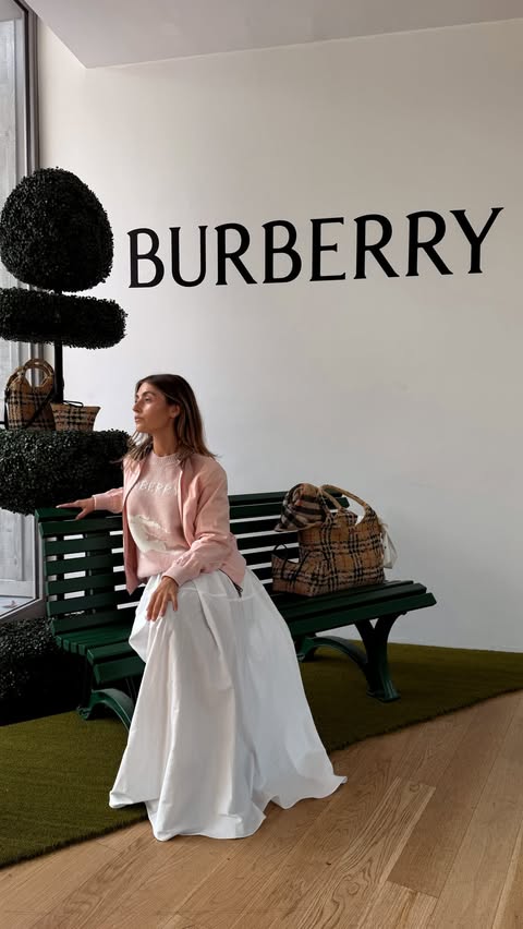 Instagram post by @chbickley for Burberry. Caption reads: @burberry has officially taken over the Hamptons....