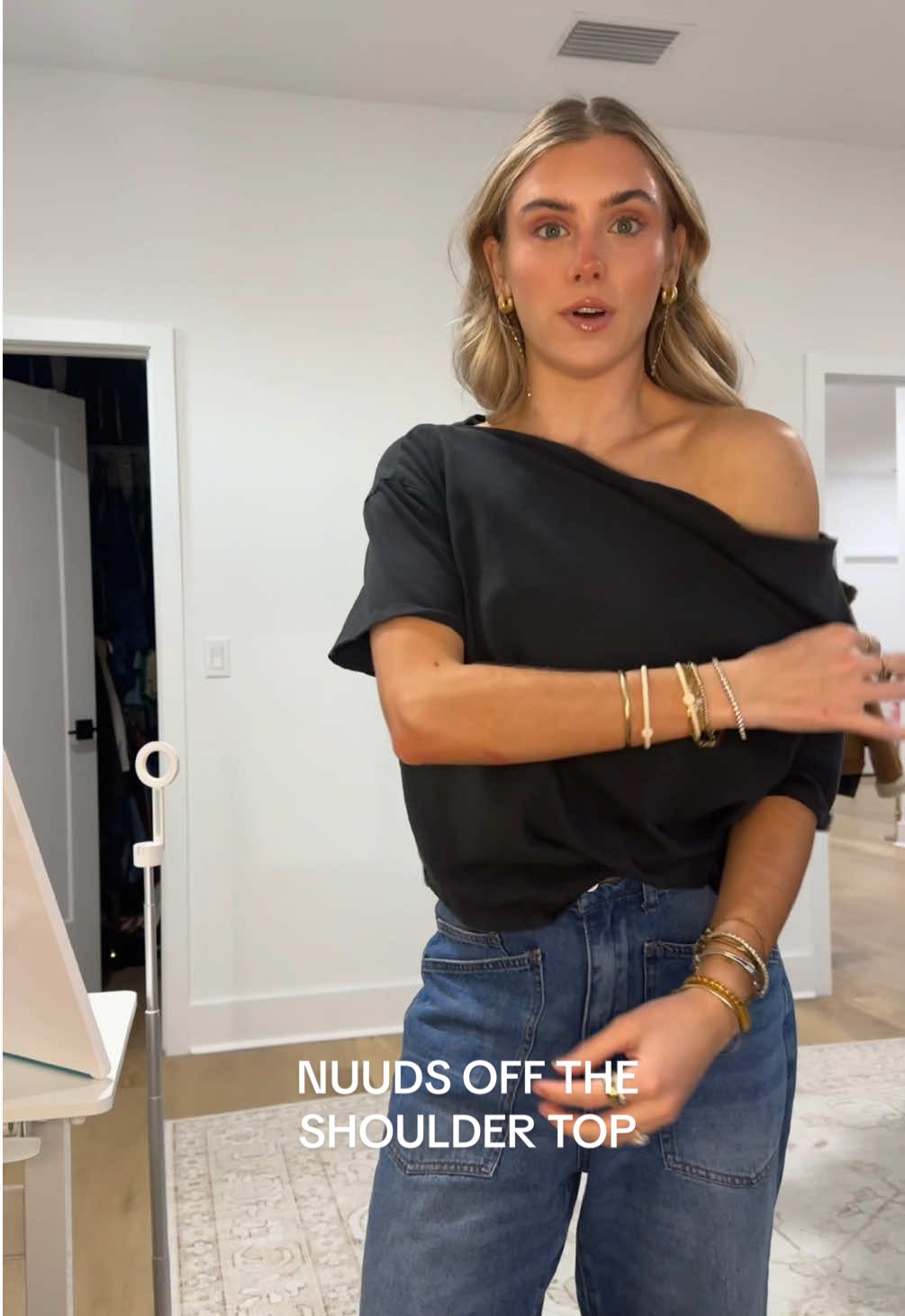 TikTok post by @sloanevosen for nuuds. Caption reads: this is the shirt I will gift people when I have....