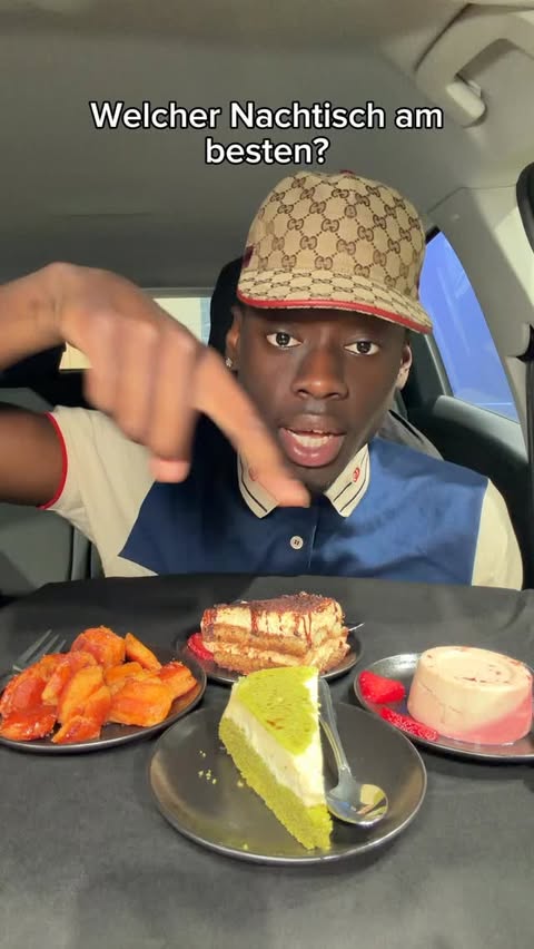 Instagram post by @tacokaiser for Volkswagen. Caption reads: [...] Welches Dessert ist am besten? @volkswagen....