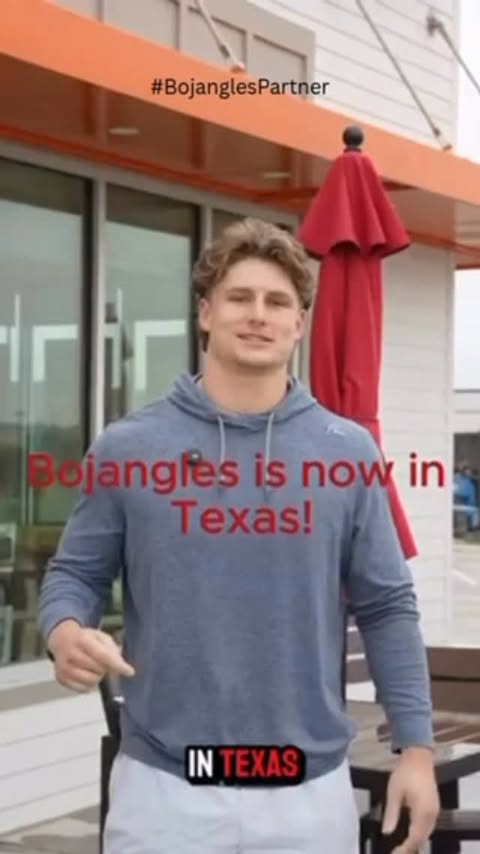 Instagram post by @hudson_hooper for Bojangles. Caption reads: Bojangles has touched down in Texas🔥 and let me....