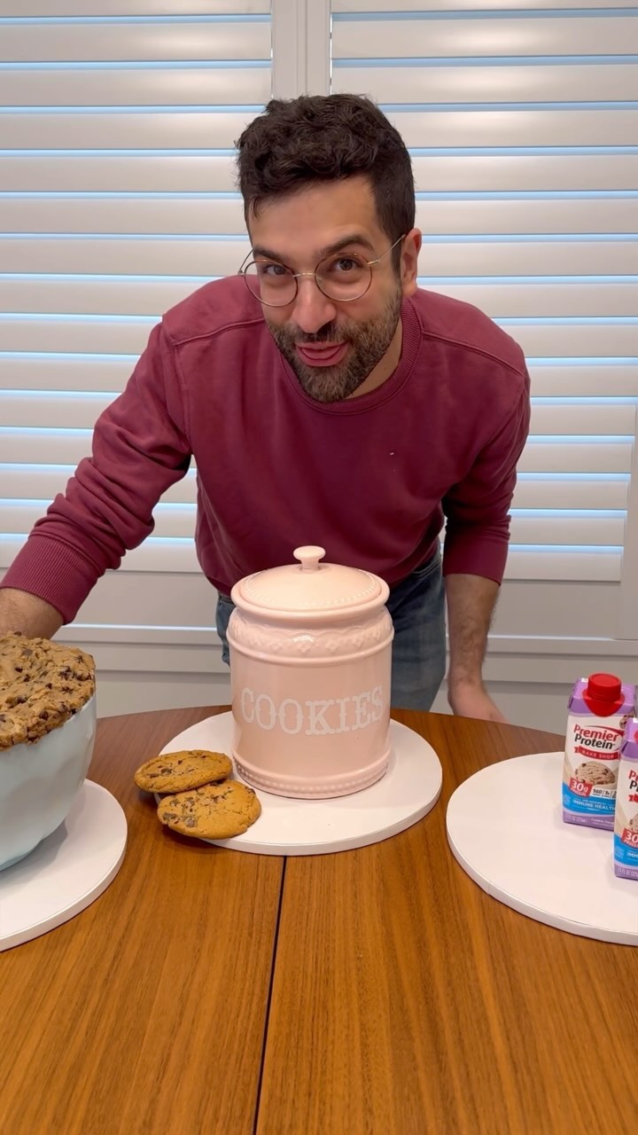 Instagram post by @thejonnycakes for Premier Protein. Caption reads: #ad Let’s play Is It Cake to celebrate....