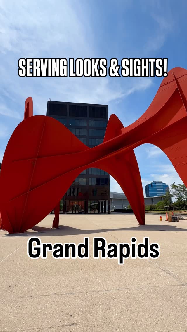 Instagram post by @servinglooksatl for Hilton. Caption reads: Serving Looks and Sights: Experience Grand Rapids,....