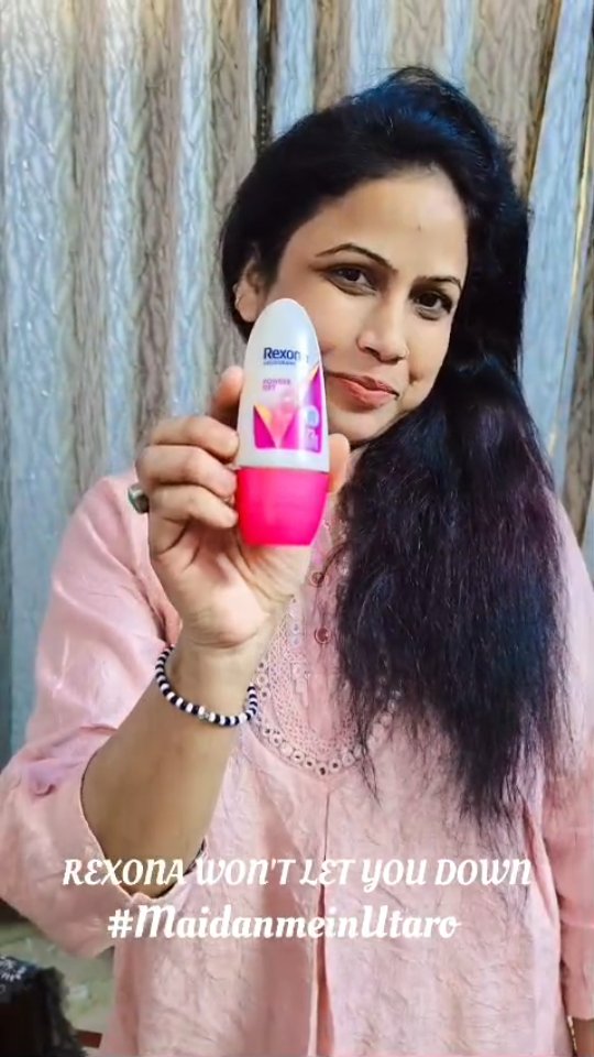 Instagram post by @poonam_annpurna_creation for Rexona. Caption reads: Every dream of yours is worth showing up for! So....