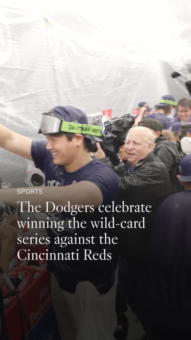 Instagram post by @latimes_sports for Los Angeles Times. Caption reads: The Dodgers are moving on to facing the....