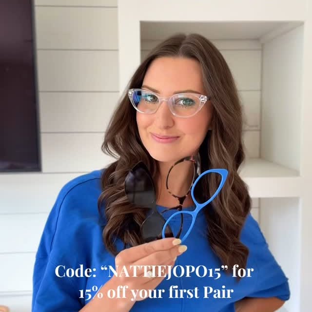 Instagram post by @nattiejopo for paireyewear. Caption reads: Changing my glasses like I change outfits —....