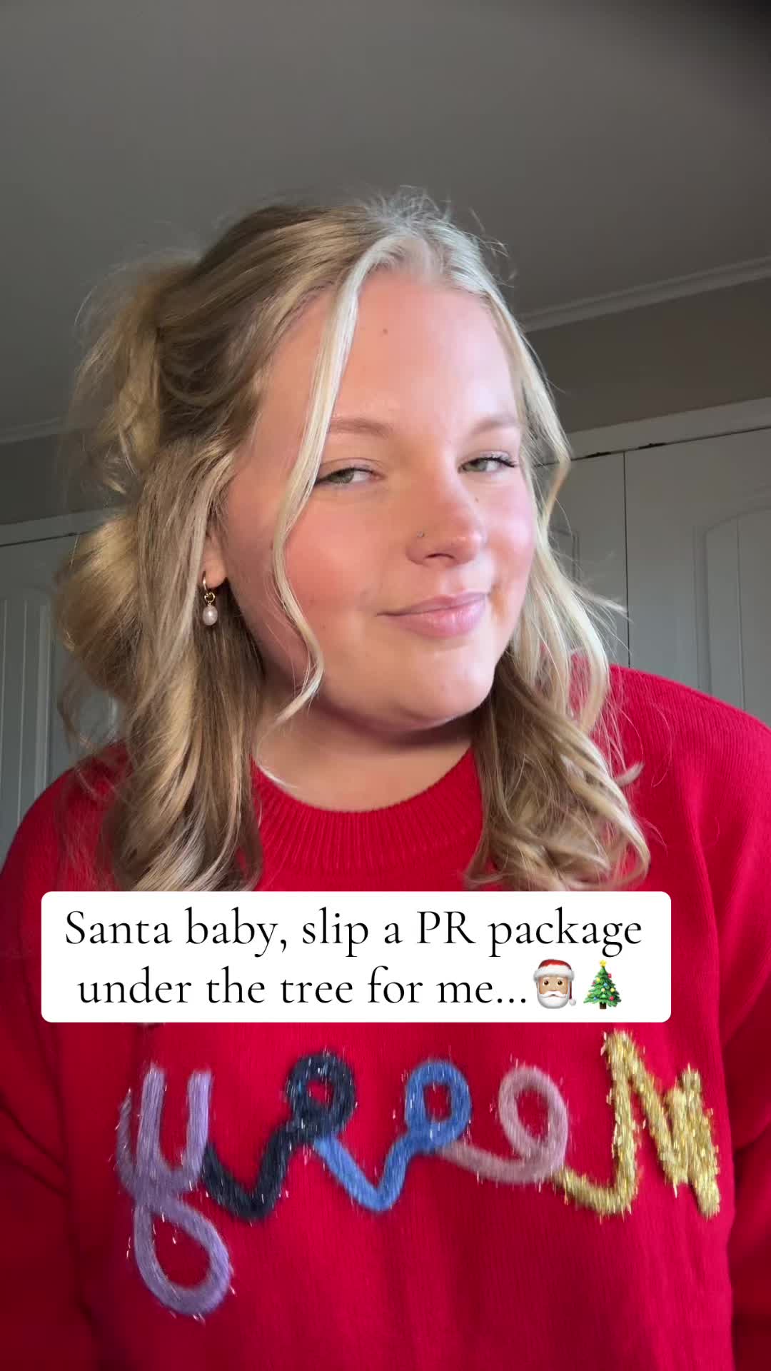 TikTok post by @saracathryn18 for Tideway. Caption reads: it’s all I want🎄🎅🏼❤️ #prpackages #pr #packages....