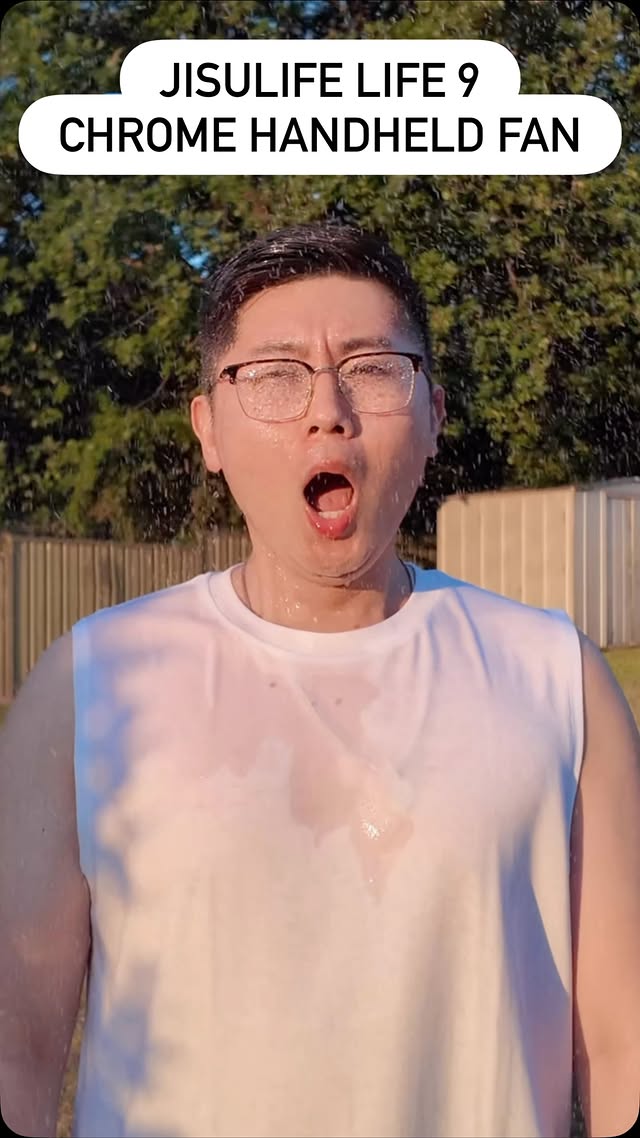 Instagram post by @heyitsrod.official for Jisulife. Caption reads: JISULIFE LIFE 9 CHROME HANDHELD FAN Sydney is....