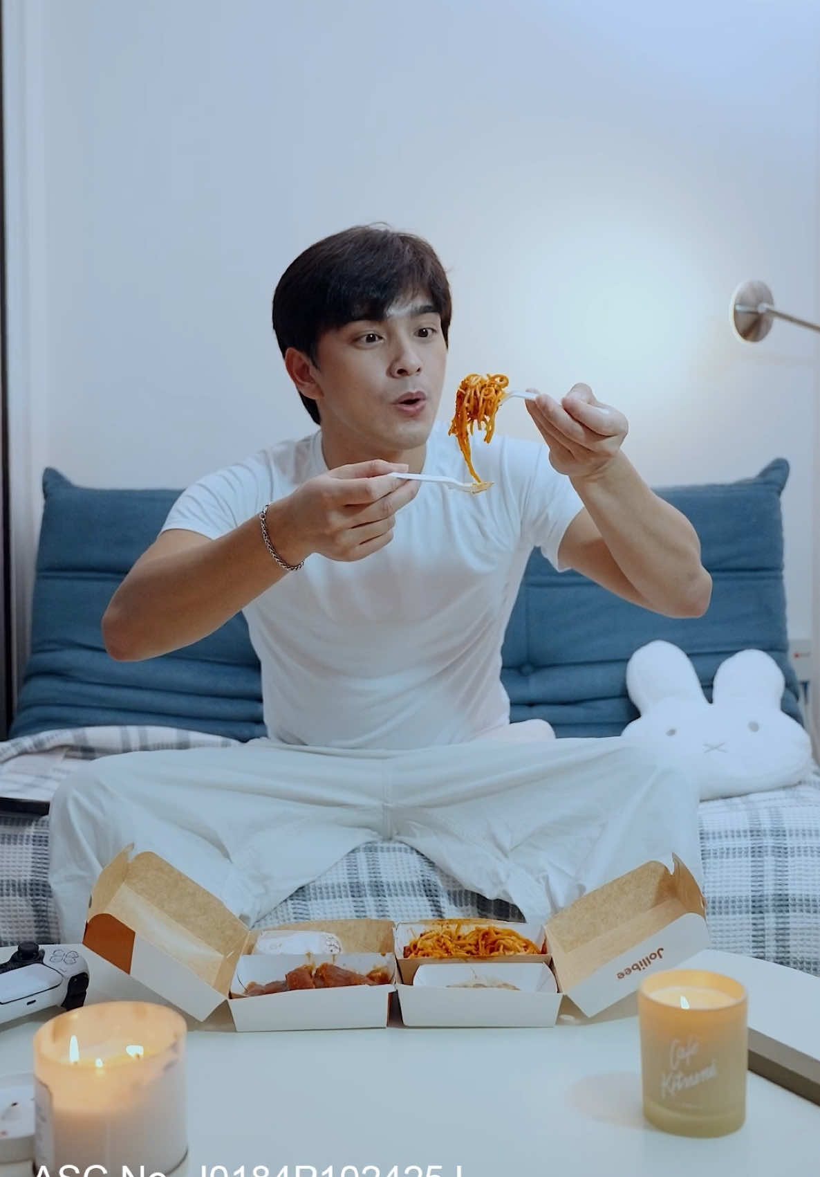 TikTok post by @kimchiraven for Jollibee. Caption reads: Too good to choose just one. So… I didn’t. 😋....