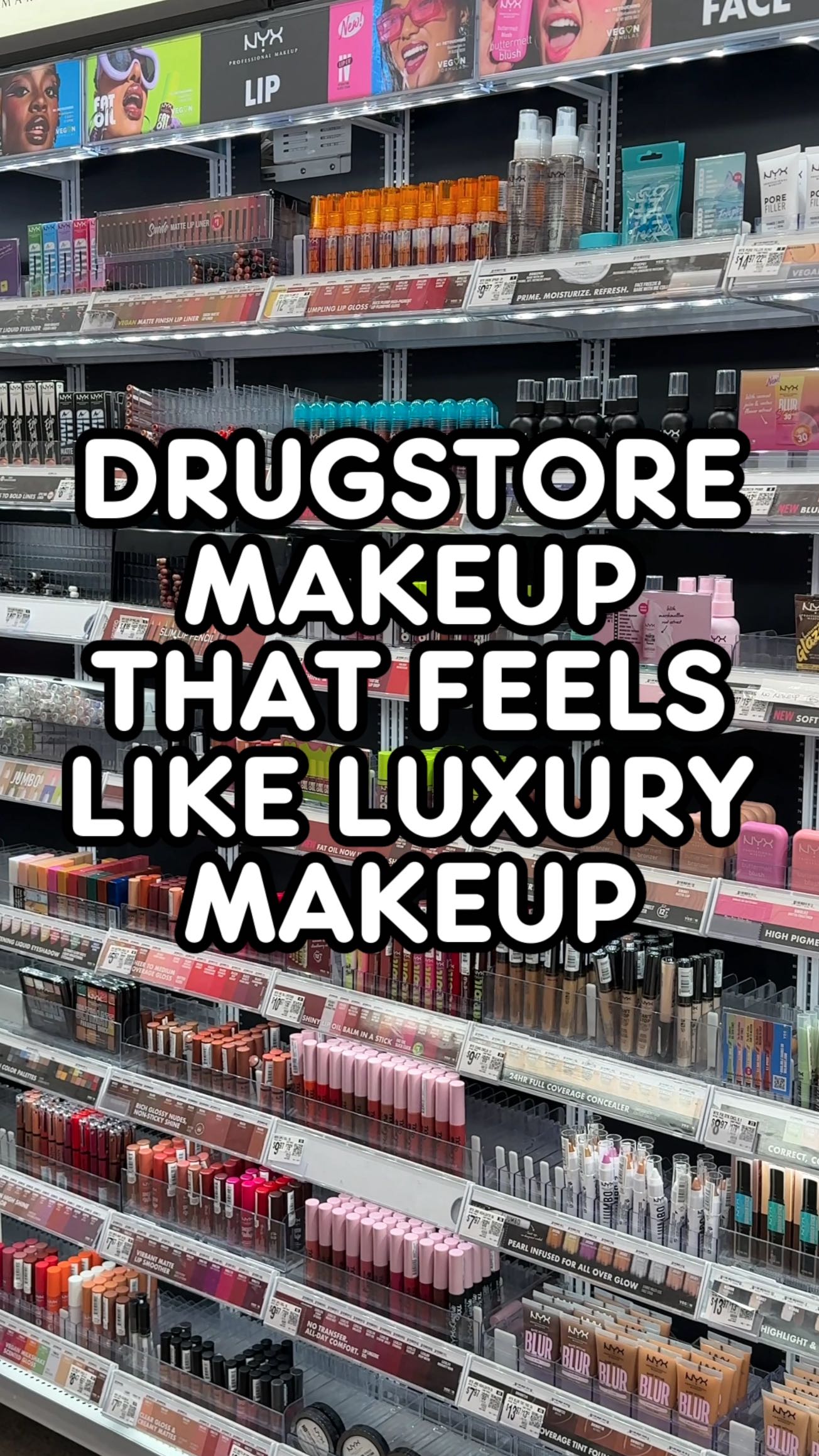 Instagram post by @andreamatillano for Profusion Cosmetics. Caption reads: New drugstore makeup that feels like luxury makeup....