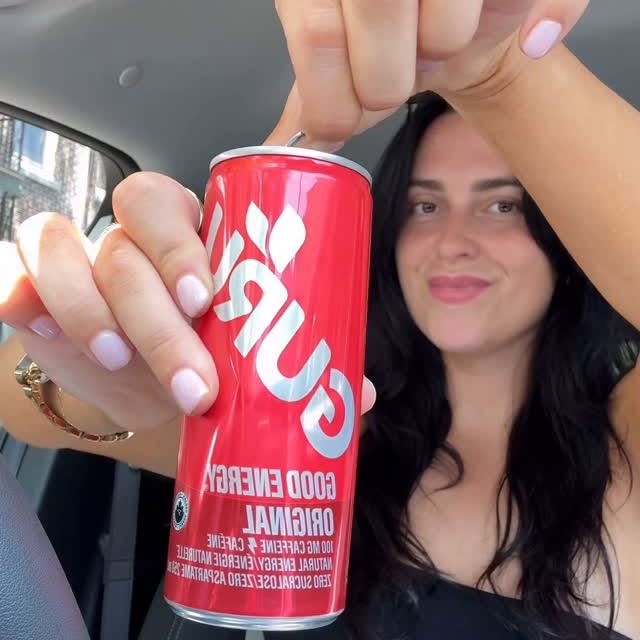 Instagram post by @sashateed for GURU Énergie Naturelle & Bio. Caption reads: Running on vibes….and @guruenergie 🤪⚡️ Guru 24....
