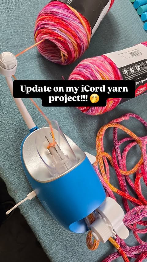 Instagram post by @pinksheepdesign for Caydo. Caption reads: Remember all that chunky yarn I made with my....