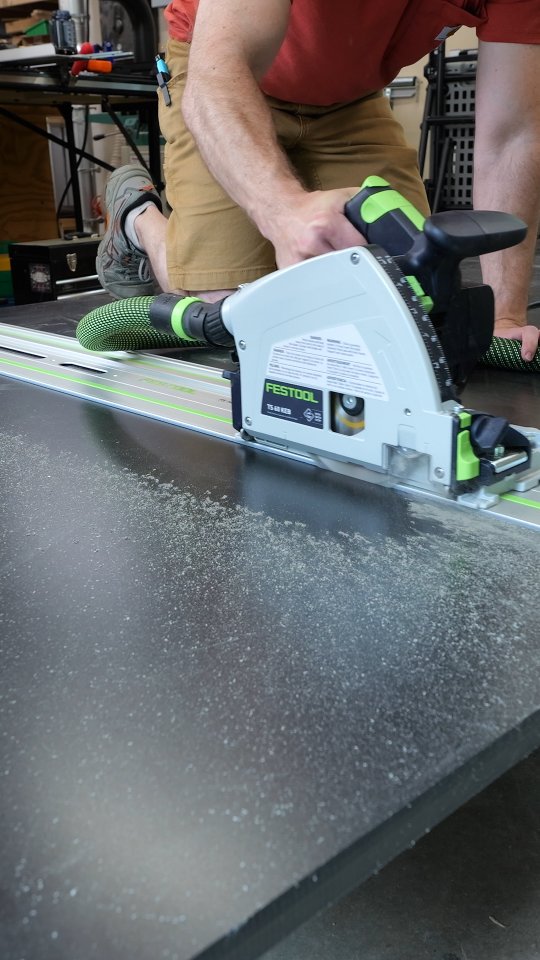 Instagram post by @woodshopmike for Festool USA. Caption reads: If you’ve been following along in stories, you....