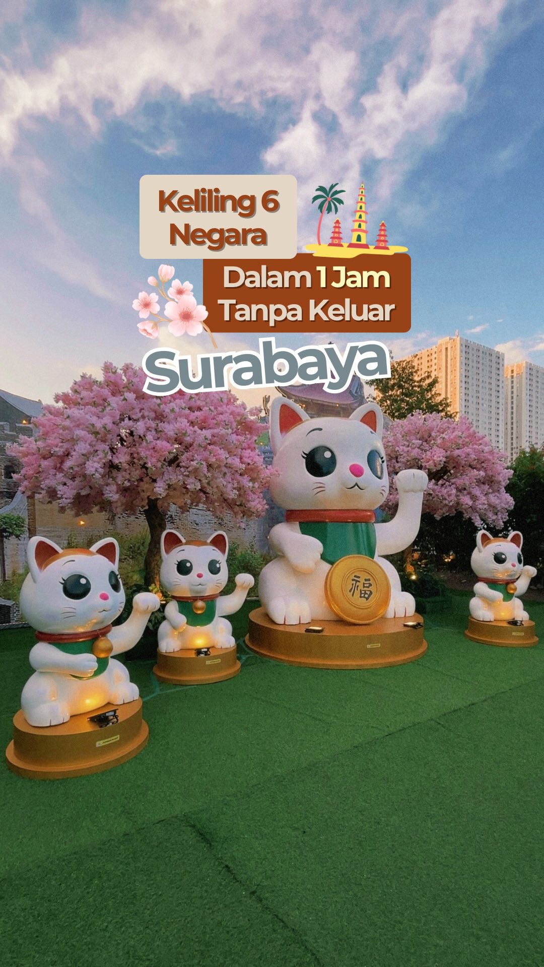 Instagram post by @pakuwoncitymallsub for Le Minerale. Caption reads: 🌏 Keliling 6 Negara Dalam 1 Jam, Tanpa Keluar....
