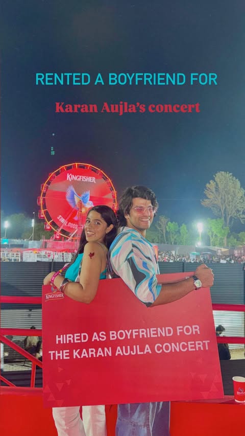 Instagram post by @osh.rai for Kingfisher. Caption reads: [...] Aujla concert 🤪 . . @karanaujla....