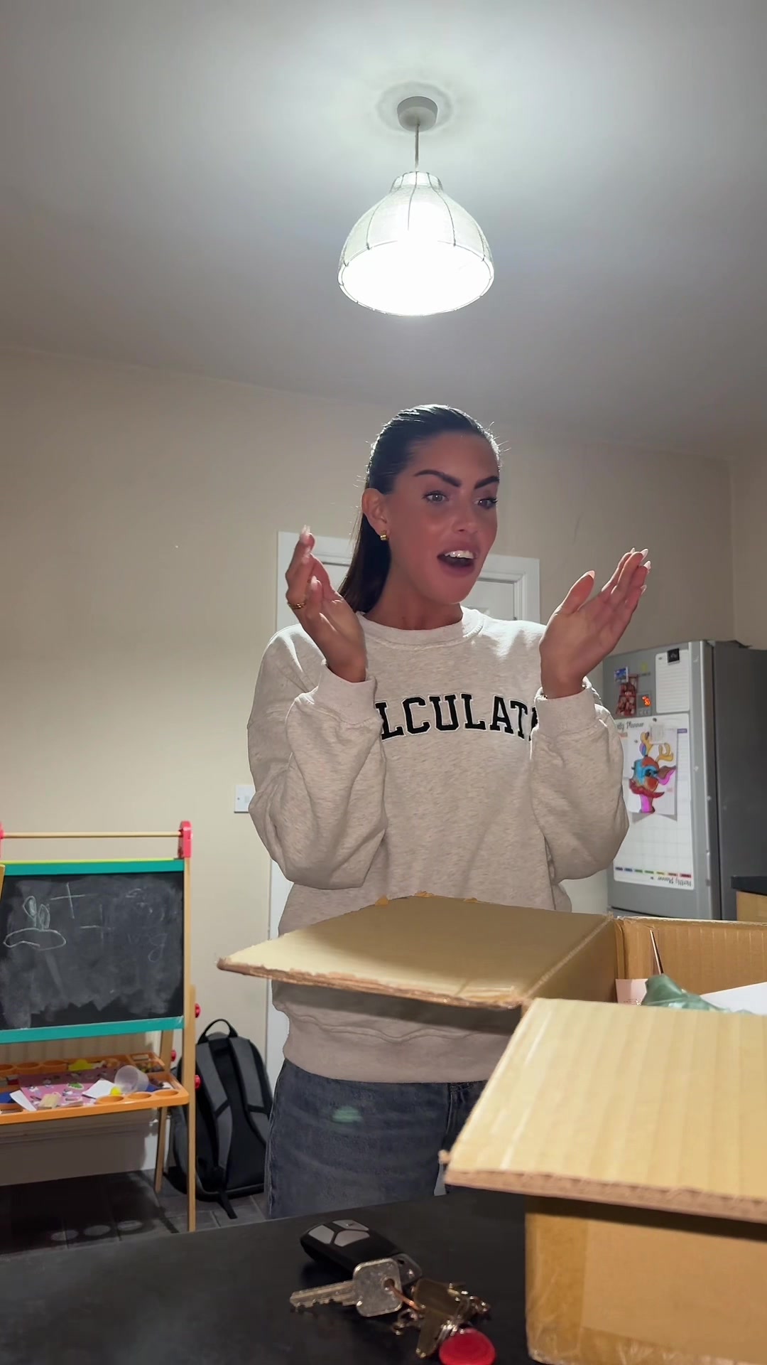 TikTok post by @katymagennis1 for Bellamianta. Caption reads: [...] playing it really cool unboxing @Bellamianta....