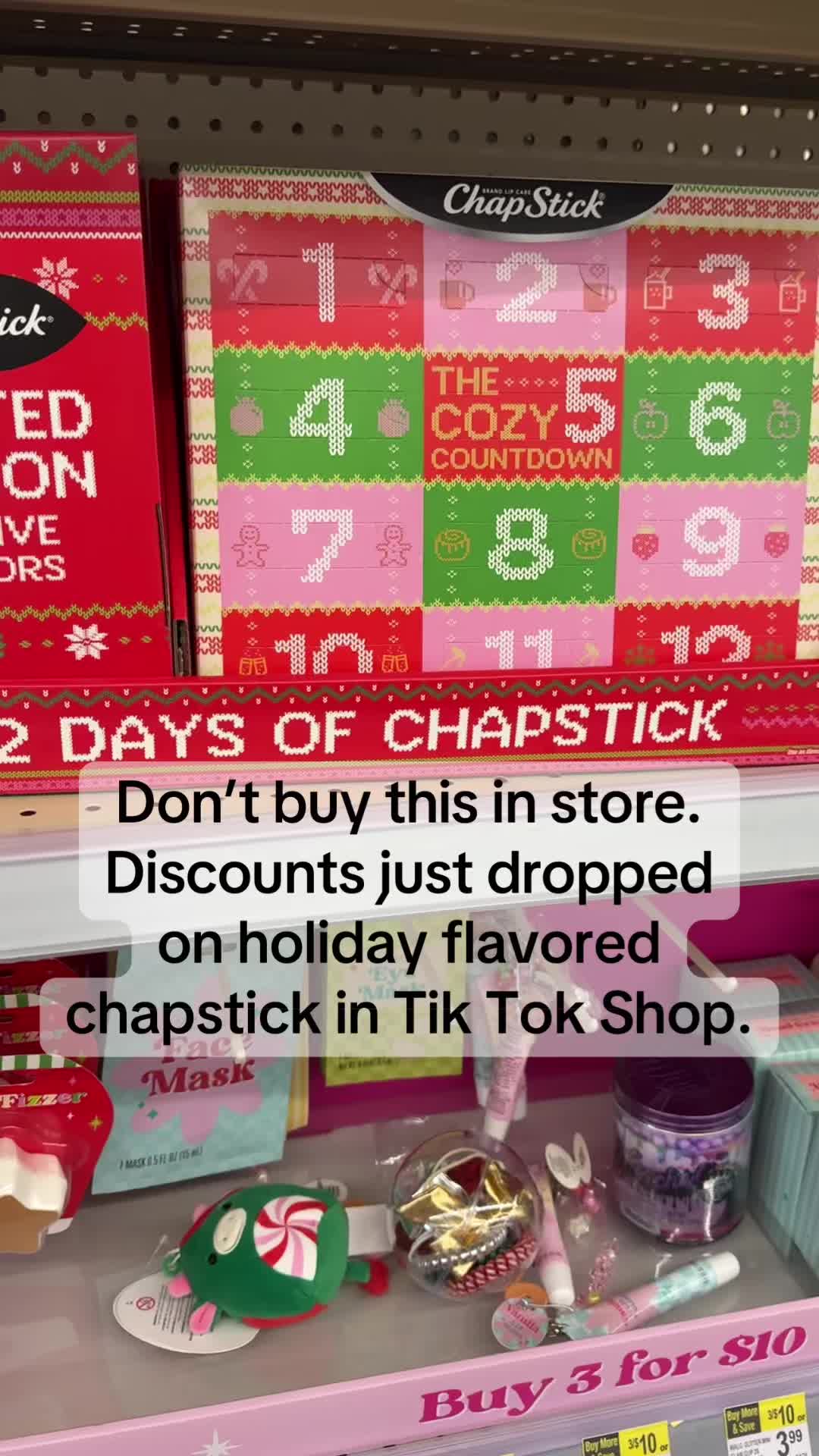 TikTok post by @pretty_distressed for ChapStick. Caption reads: @ChapStick.US #chapstick #stockingstufferideas.