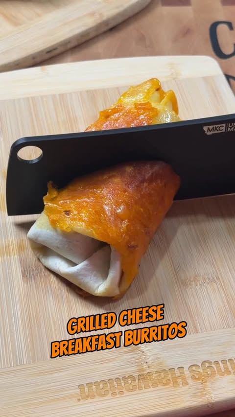 Instagram post by @cookerofdeliciousness for Montana Knife Company. Caption reads: #baconuppartner #breakfastburrito....