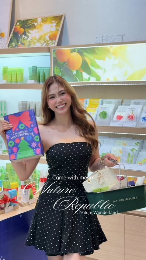 Instagram post by @charlynn_icban for Nature Republic. Caption reads: Holiday shopping mode ON at Nature Republic Uptown....