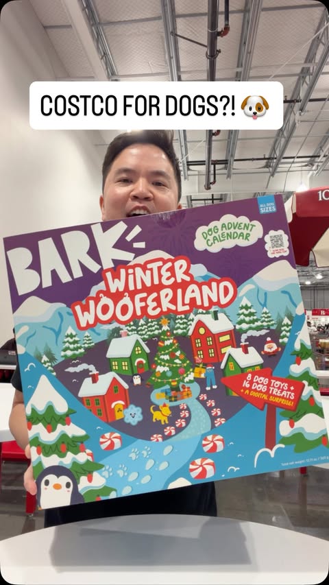 Instagram post by @photogami for Bark. Caption reads: Costco has a BARK Advent Calendar! 🐶🎄 24 days of....