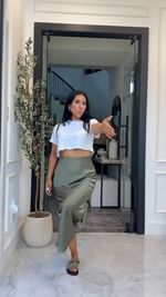 Instagram post by @lincolnsmamaaa for LIKEtoKNOW.it. Caption reads: Satin midi skirts > Comment “OOTD LINK” to get the....