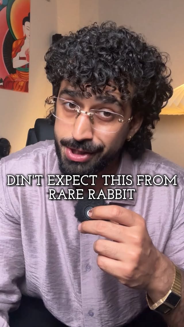 Instagram post by @super.paras for RARE RABBIT. Caption reads: [...] until i came accross INNERV by....
