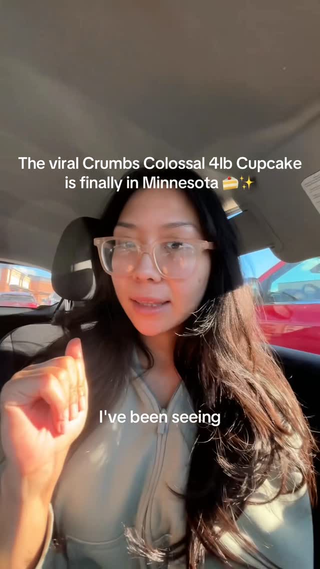 Instagram post by @simplycindy for Original Crumbs. Caption reads: The Crumbs Colossal Cupcake has officially landed....