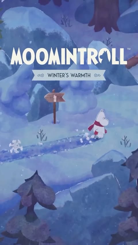 Instagram post by @cozywithronnie for Moomin. Caption reads: Moomintroll: Winter’s Warmth is out now on Steam....
