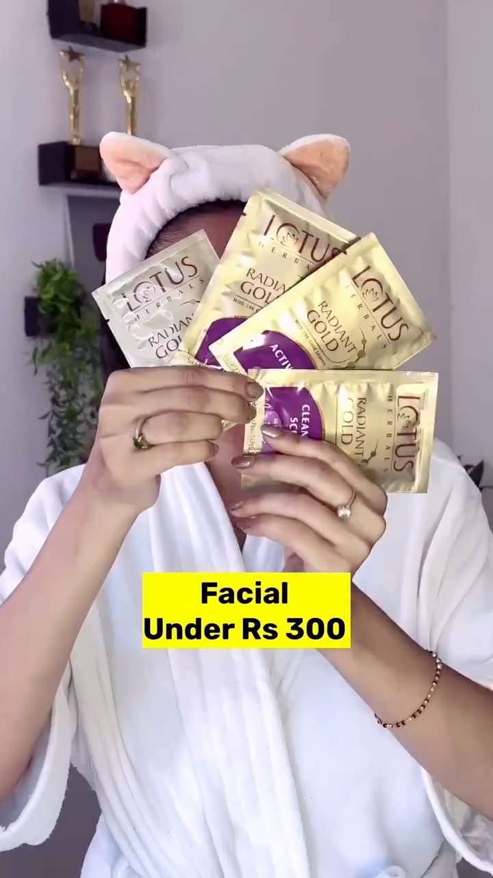 Instagram post by @diybyshikha for Lotus Herbals. Caption reads: Comment for link 🔗 
Parlour like facial at....