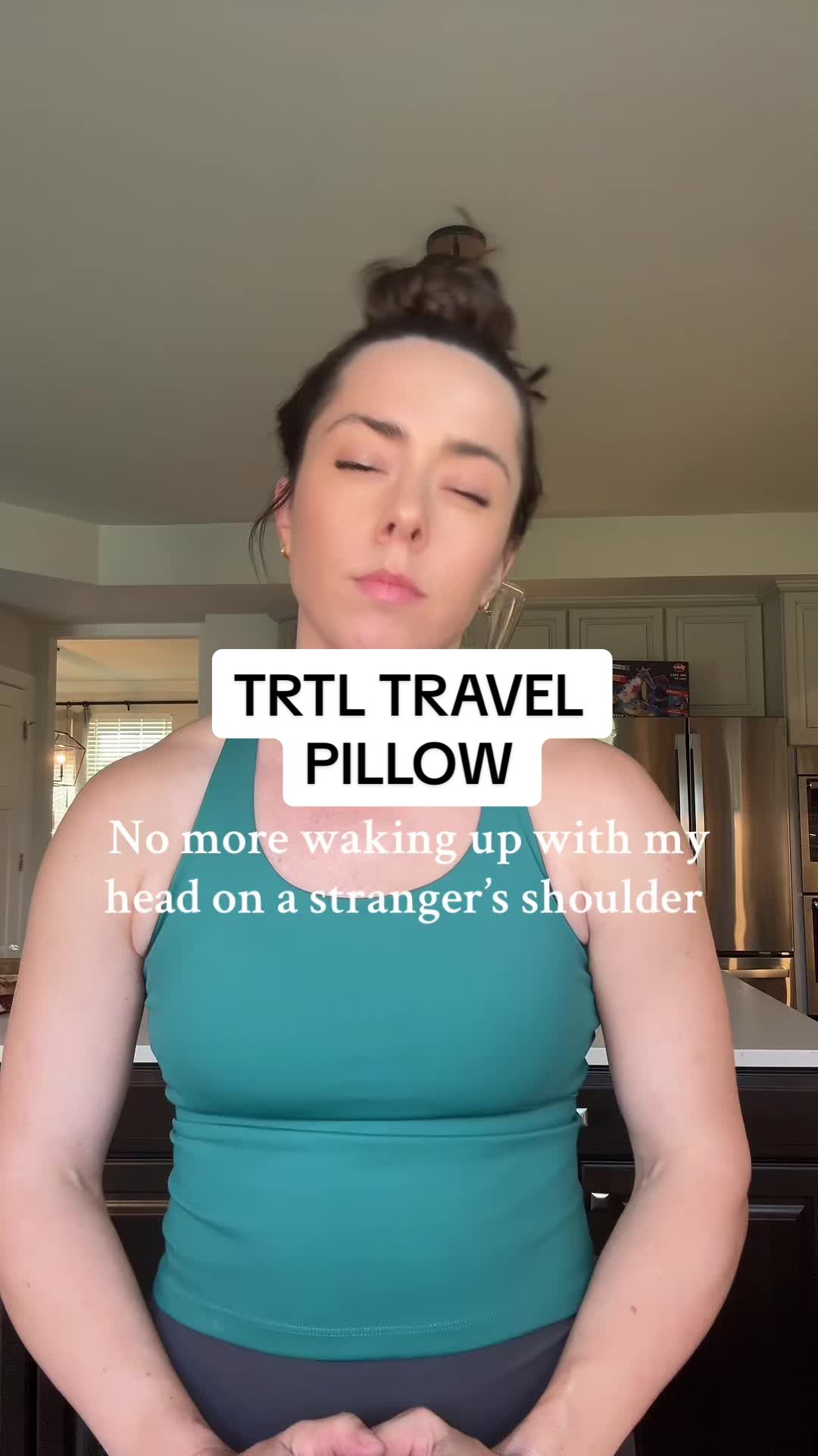 TikTok post by @kenzieleigh_ for Trtl Travel. Caption reads: [...] awkward when you are traveling 😅....