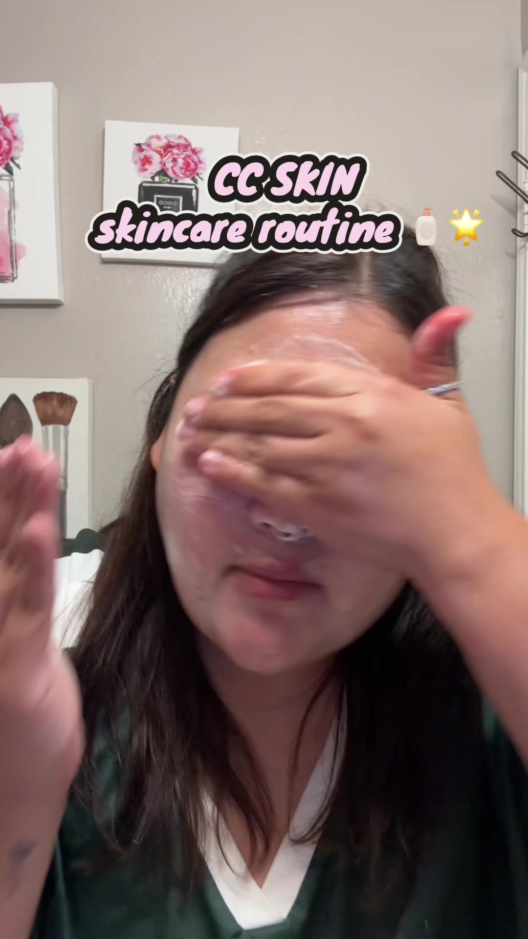 TikTok post by @makeupbyerika19 for Cristal Cosmetics. Caption reads: Morning skin care routine ft @Cristalcosmetics CC....