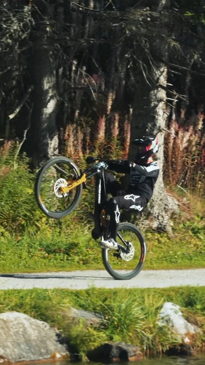 Instagram post by @uci_mtbworldseries for Michelin. Caption reads: Even wheelies need grip that won’t quit....