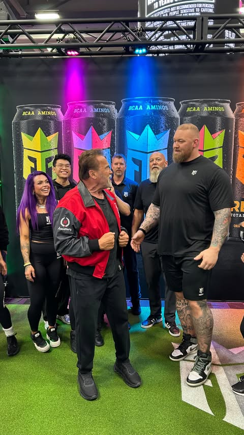 Instagram post by @thorbjornsson for Reign Body Fuel. Caption reads: [...] @arnoldsports Strongman Champion 👊....