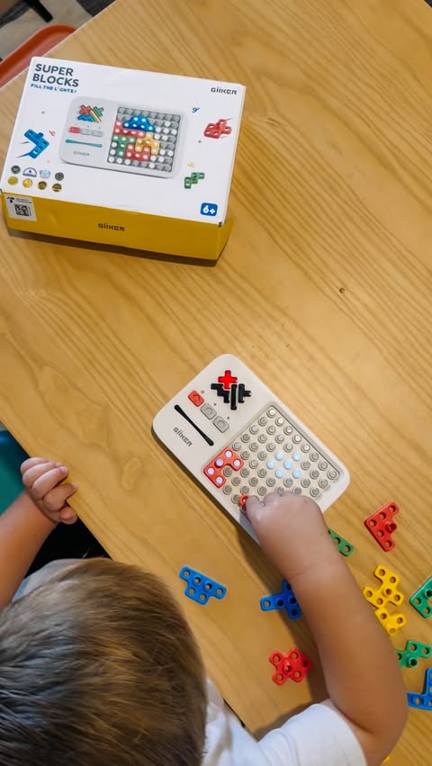 Instagram post by @lifewiththewilsonfam for GiiKER. Caption reads: [...] Super Blocks + Tic-Tac-Toe Bolt from....