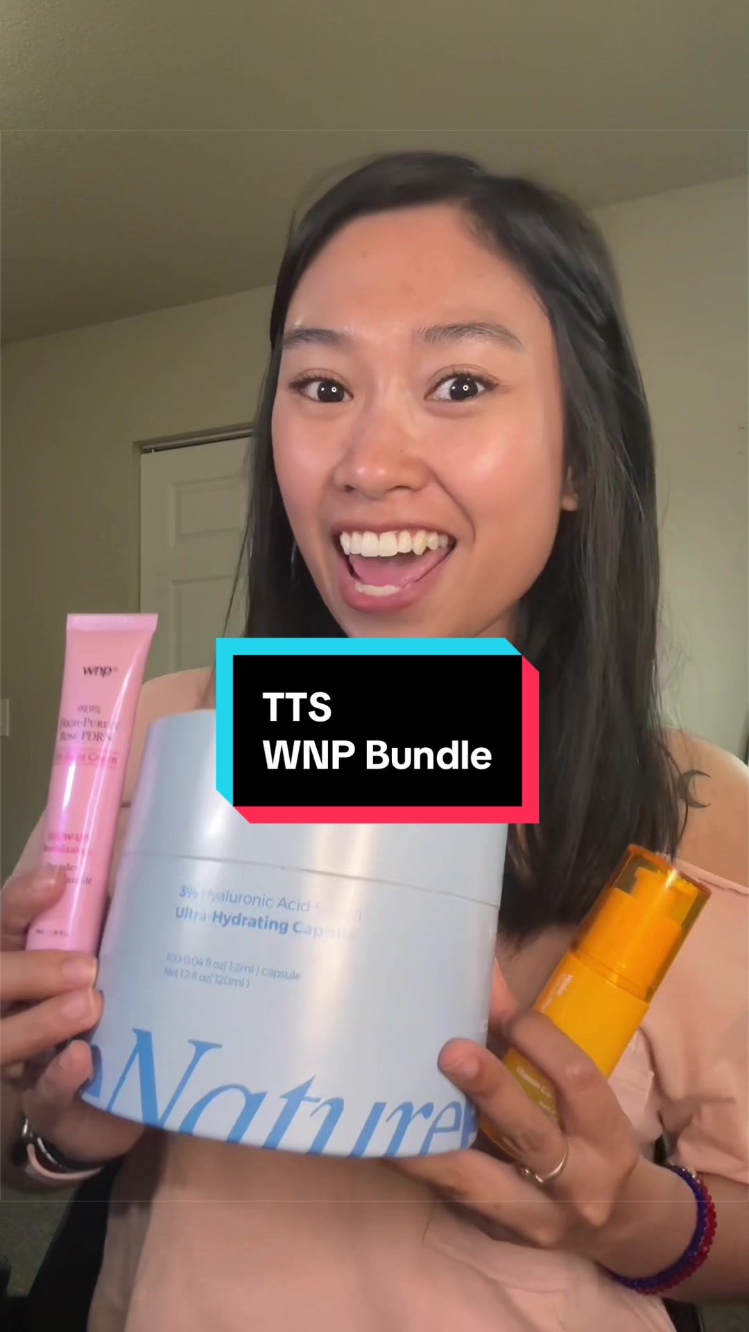 TikTok post by @misspaolasal for WNP_global. Caption reads: [...] by buying as a bundle! @WNP SKINCARE....