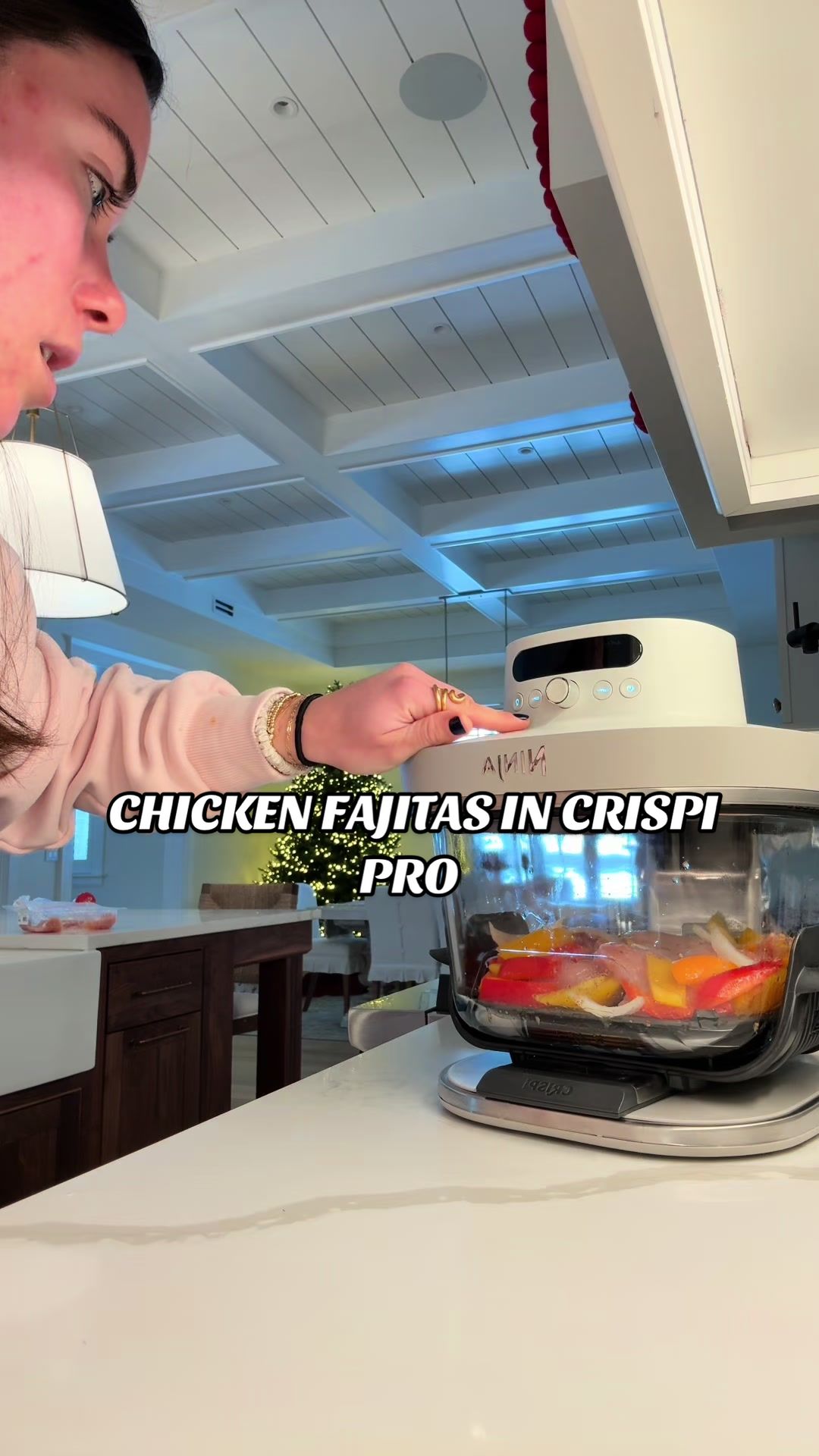 TikTok post by @annmichaelmaye for Ninja Kitchen. Caption reads: [...] in my #NinjaCrispiPro #NinjaPartner @Ninja....