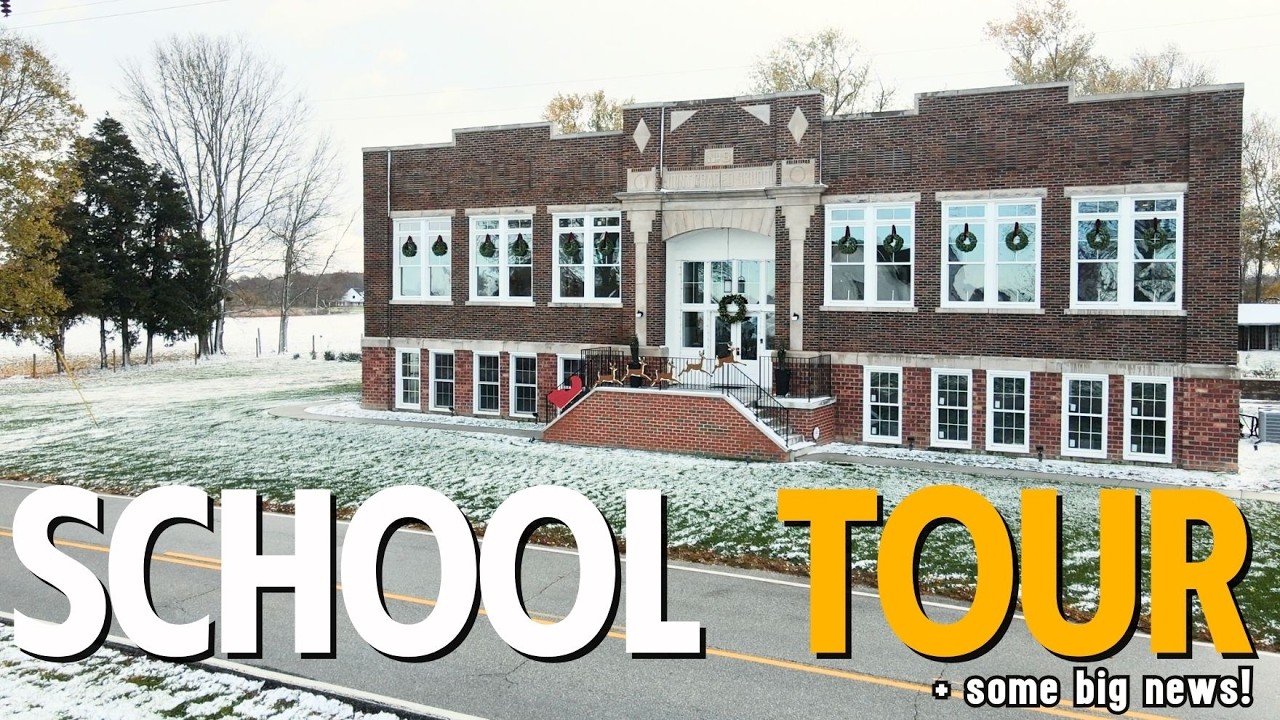 YouTube post by @Schoolhousehomestead for King of Christmas. Caption reads: Magical Christmas Decorating in the Schoolhouse:....