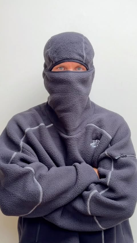 Instagram post by @joshbeaumontt for The North Face. Caption reads: The North Face Balaclava Fleece • Soft, warm....