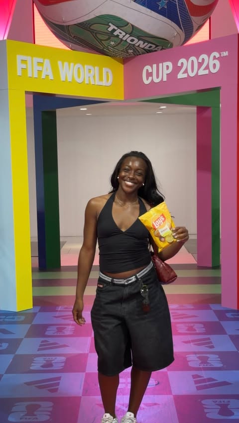 Instagram post by @alozieee for Lay's. Caption reads: [...] FIFA World Cup 26™ Final and a bag of @lays....