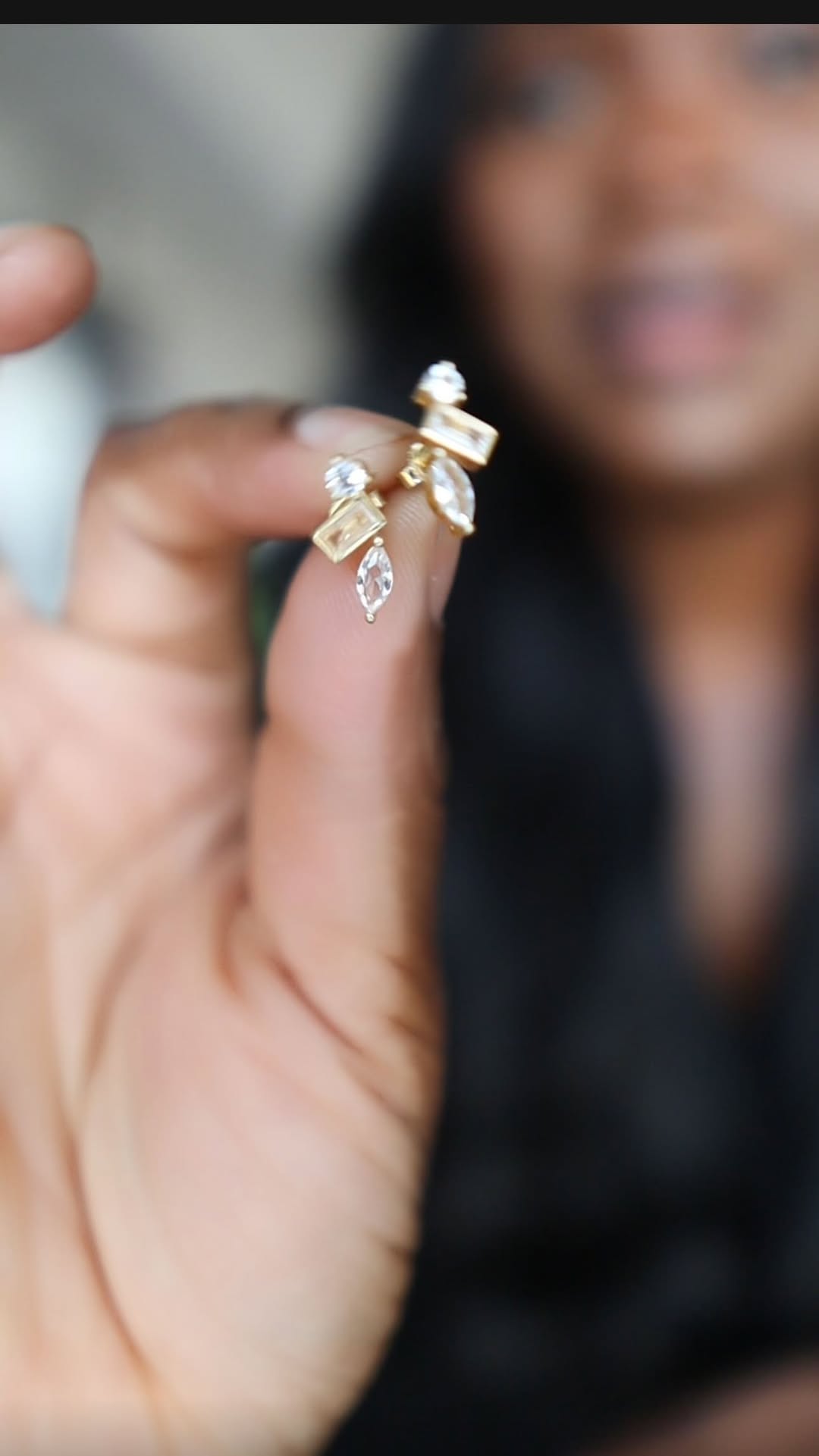 Instagram post by @toyinbanks for Mejuri. Caption reads: #mejuripartner Earrings are one of the most....