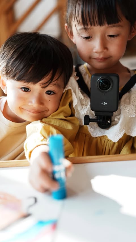 Instagram post by @outdoorlife_117 for DJI. Caption reads: [...] #DJI #DJIOsmo360 #360カメラ #家族 #PR.