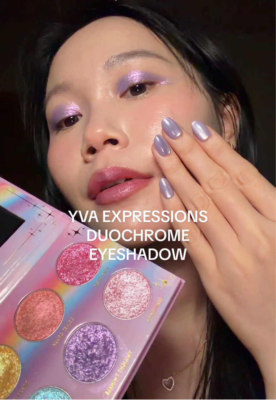 TikTok post by @jesuisbienbien for Yva Expressions. Caption reads: It’s literally ✨✨✨✨💜 #yvaexpressions #duochrome....