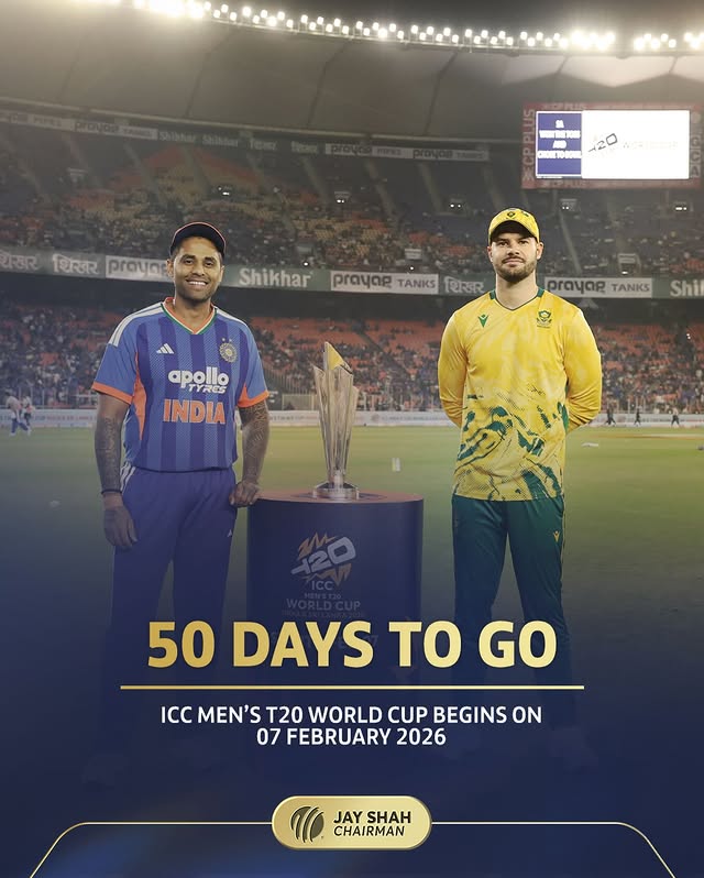 Instagram post by @jayshah220988 for ICC T20 World Cup. Caption reads: Anticipation is soaring as the @ICC Men’s....