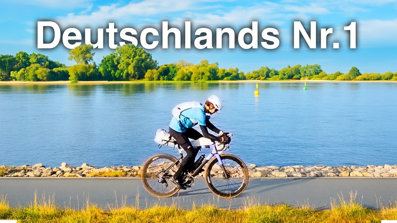 YouTube post by @BastianBrutzer91 for komoot. Caption reads: Germany's most popular route (533 km): Bikepacking....