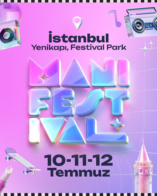 Instagram post by @m6nifestgirls for MANIFESTIVAL. Caption reads: Manifestival XL! Daha geniş bir alan, [...].