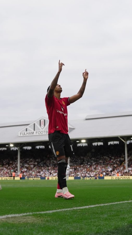 Instagram post by @lenyyoro for Manchester United. Caption reads: Opening our account for 2025/26 🔓.