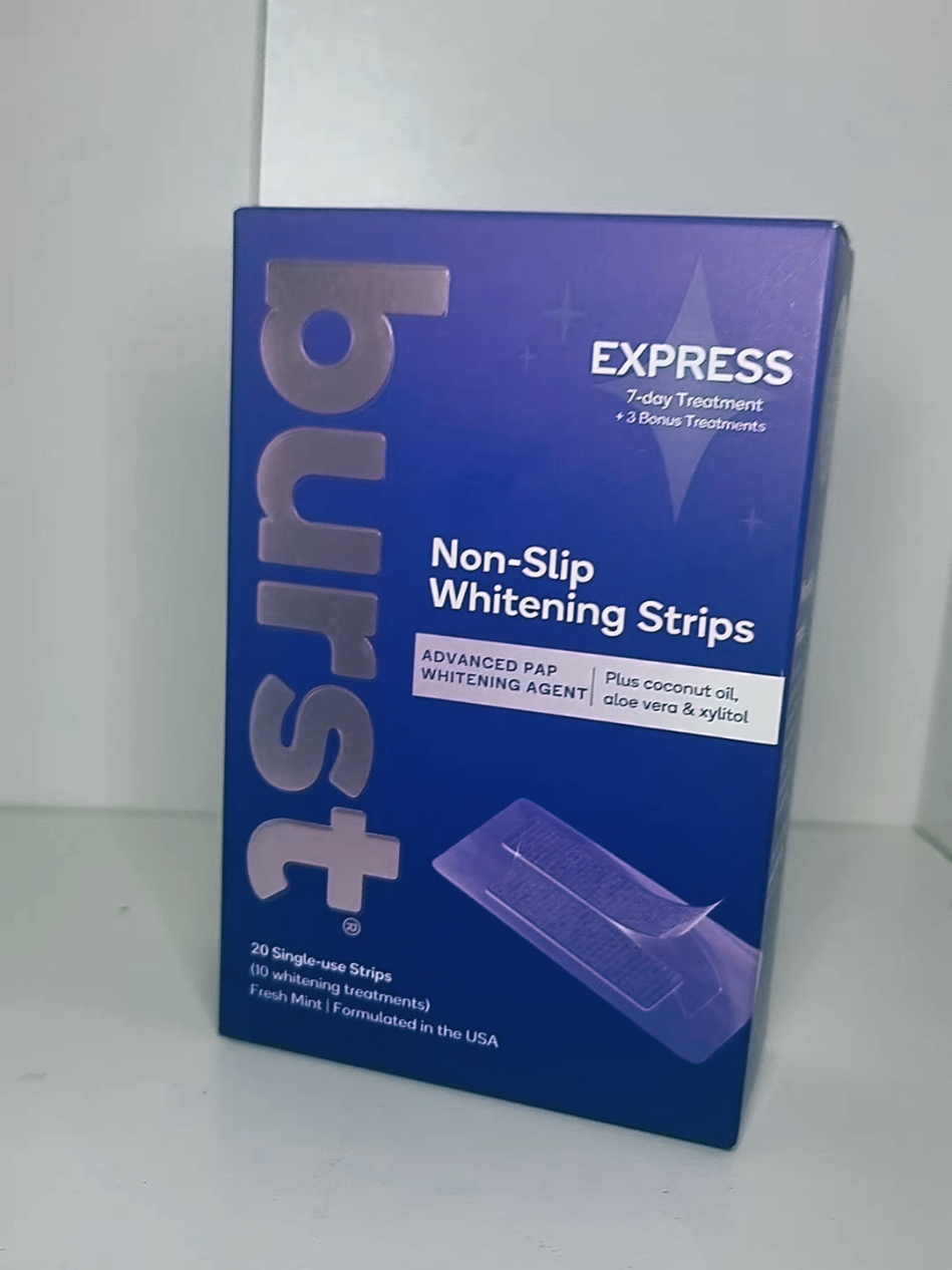 TikTok post by @chloereviewsit for Burst Oral Care. Caption reads: [...] #teethcare #whiteteeth @BURST Oral Care....