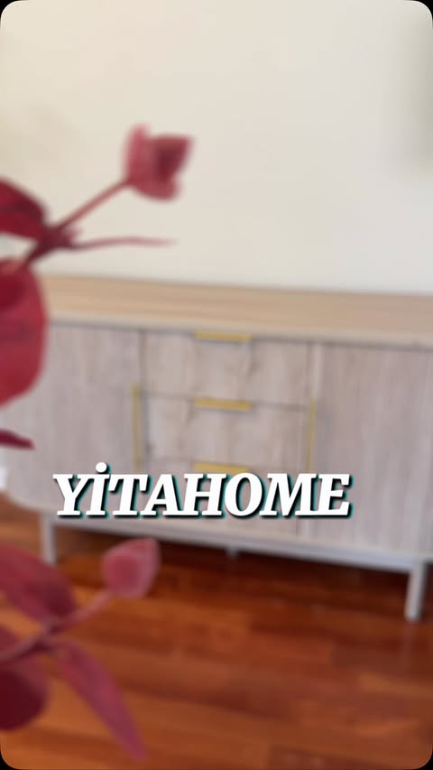 Instagram post by @harikaugc for YITAHOME. Caption reads: [...] 🤍 This 55” TV stand from YITAHOME features....