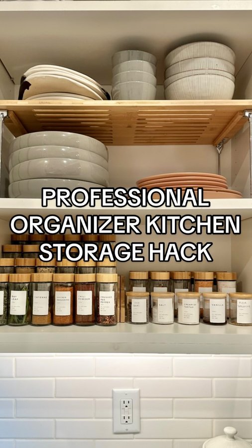 Instagram post by @livinlikelindsey for The Container Store. Caption reads: my favorite kitchen storage organizing hack as a....
