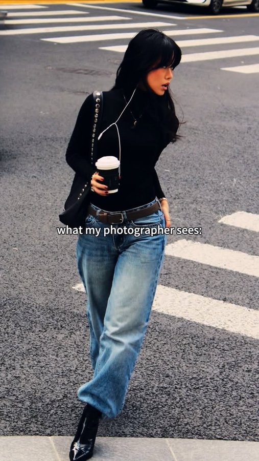 Instagram post by @raychen.lei for Wolford. Caption reads: Me fake walking just for the pictures:📸🚶‍♀️....